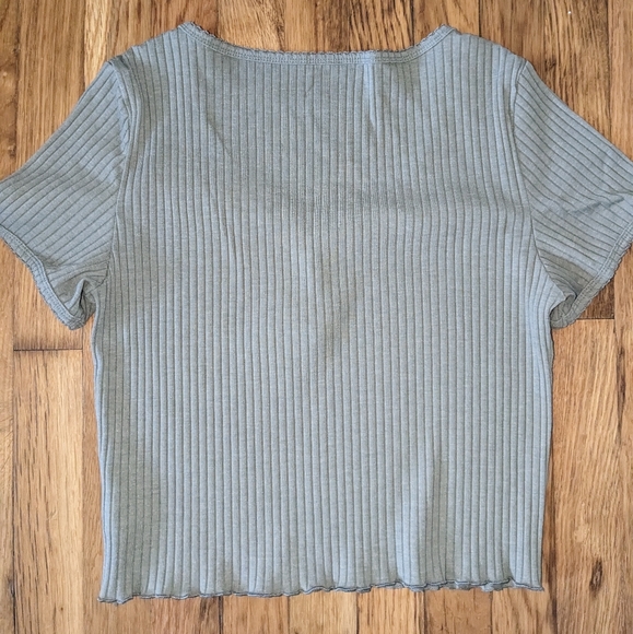 Ribbed green crop top AEO - Picture 3 of 3